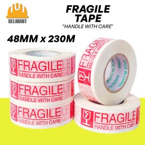 Selamat OPP Tape Fragile Handle With Care Self-Adhesive Red/White 48MM (W) x 230M (L) - 1PC