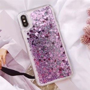 Love Heart Glitter Phone Case For iPhone 17Air 17 16 15 14 13 12 11 Pro Max XR 7 8 Plus Liquid Quicksand Bling Sequins Cover