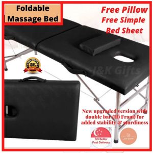 Foldable Massage Bed and Compact with Double Bar H Frame Very Stable and Sturdy Supports Up to 250kg💖FREE PILLOW BED SHEET COVER💖