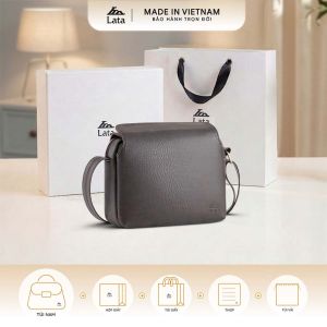 Bộ hộp quà trắng LATA (Túi đeo chéo nam LATA TN31 + Hộp quà HQ2T + Túi giấy TG2T + Túi rút BVR3838 + Thiệp cảm ơn BT1)