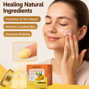 WEST MONTH Turmeric Moisturizing Face Cream / Nourishing Cream For Dull&Rough Skin / Improve Skin Tone&Softness / Hydration Therapy All Skin Types / Acne Relief&Soothe Sensitive Skin