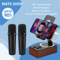 K98 mobile phone holder Bluetooth speaker power bank 3-in-1 multifunctional smart all-in-one machine with microphones. 