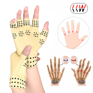 CCW 2Pcs/Pair Magnetic Therapy Fingerless Gloves Arthritis Pain Relief Heal Joints Brace Supports Health Care Sport Safe Wrist