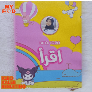 Iqro Sleting Milenial QR Code Full Color Gratis Custom Nama dan Foto Iqro Kaleb Resleting Zipper Souvenir Kado