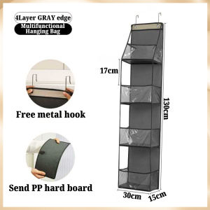 Tiered Wall Shelf Layered Storage Hanging Bag Display Multi Functional Behind Door Fabric Organizer Household Supplies Wall Holder Large Capacity AT