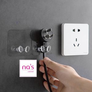 Móc Dán Tường Treo Phích Cắm Điện Trong Suốt