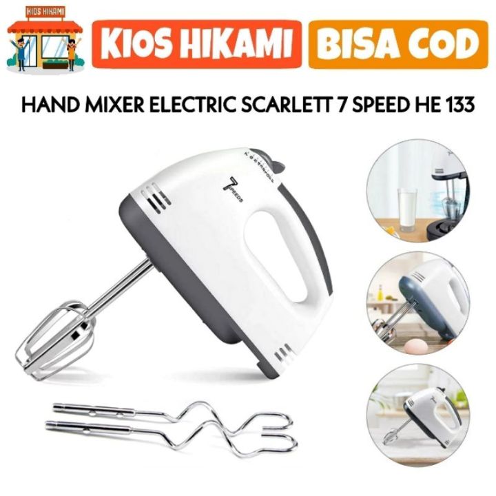 Hand Mixer Scarlett Electric 7 Speed He 133 Mesin Pengaduk Adonan Kue