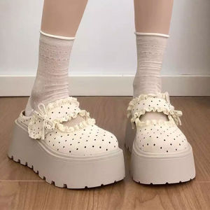 Free Shipping Polka Dot Slip-On Sandals For Women 2026 New Spring/Summer Collection Featuring A Platform Sole