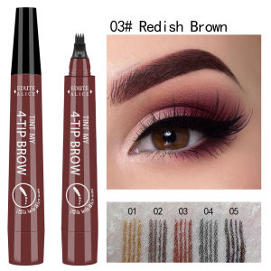 5 Colors Waterproof Liquid Eyebrow Pencil Long Lasting 4 Fork Tips 3D Eye Brow Tattoo Pen Black Brown Makeup Eyebrow Cosmetics