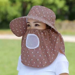Nón rộng vành đi biển cho nữ vành rộng chống nắng cực mát có khẩu trang 2 lớp