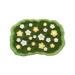MIKE DUNBAR Non Slip Simulated Moss Bath Mat Thickened Absorbent Moss Rug Doormat Cashmere-like Bedside Small Carpet Bedroom
