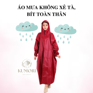 ÁO MƯA KHÔNG XẺ TÀ BÍT KÍN TOÀN THÂN tránh mưa hiệu quả áo mưa đúc liền thân nguyên khối không lo bị ướt áo mưa đi xe máy áo mưa thời trang áo mưa 1 mảnh nguyên bộ KUMORI