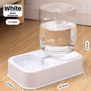 MIRELINA Dung lượng lớn Máy cho thú cưng ăn tự động Nhựa 12L/15L Bát ăn tích hợp cho thú cưng 2 phong cách Bộ bình nước và máng ăn cho mèo và chó