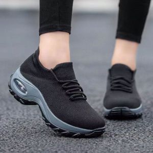 New Summer Slip On Sneakers For women Running Sports Shoes Platform Shoes Fashion Casual Black Rubber Shoe For Women