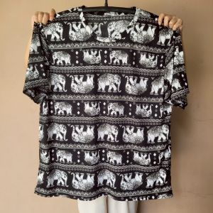 ลายช้างมาใหม่!! เสื้อยืดไซส์ใหญ่ ลายช้าง อก 52 54 56 60 64 นิ้ว ผ้าไมโคร นุ่มมาก แห้งไว ไม่ต้องรีด