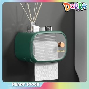 Light Luxury Bathroom Tissue Box Wall Mounted Waterproof Toilet Paper Box Non-Punched Toilet Paper Roll Paper Shelf