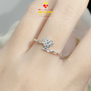 Nhẫn nữ bạc 950 xi bạch kim kiểu trái tim chạm máy Nhẫn bạc nữ đeo ngón trỏ mạ vàng trắng Nhẫn ngón cái nhỏ đẹp Nhẫn ngón út thiết kế thanh lịch và đẳng cấp - KIM LỘC PHÁT NT-03NMM