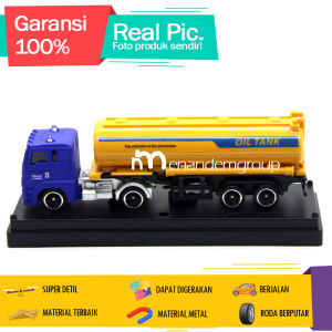 Diecast Miniatur Mainan Mobil Truk Kontainer Trailer Tangki Tanki Air Minyak Klasik Mika Susun