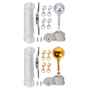 Professional Flagpole Mount Accessories 3Inch Anodized Aluminum Ball Locking Nut And Nylon Pulley Truck For Outdoor Use