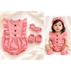 Madeline Celly Jumper Set Baju Bandana Sepatu Pakaian Anak Perempuan Cewek Lucu Murah Terlaris Cod Berkualitas Baby