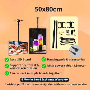 Hanging LED Menu Board Adjustable Pole | LED Light Menu Display Board | LED Advertising Restaurant Menu Board