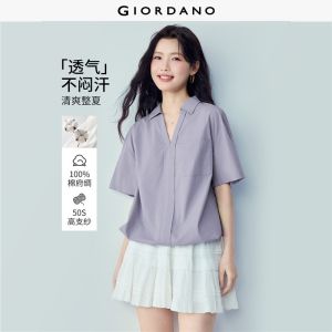 GIORDANO Women Shirt Non-Elastic Shirt Woven Fabric Shirt Stylish Item No. 05346486 High Quality Comfortable Daily Wear