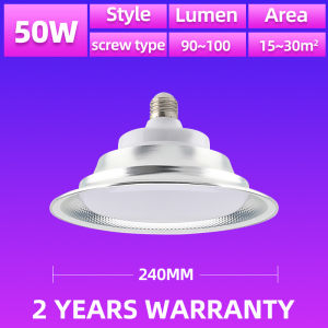 JOMO 220V High Bay Light Daylight lighting Industrial Light Power Saver Light Waterproof Led Light Bulb Outdoor And Indoor 50W/100W/150W/200W For Warehouse WorkshopBasketball AtenaSupermarketFactory