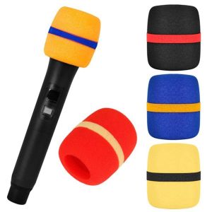 BESTOUR 1pc Sponge Microphone Cover Thickened Reusable Mic Cover Washable Microphone Windscreen Replacement Accessories