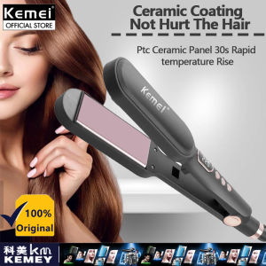 Kemei KM-2239 Hair Straightener Curler Comb Electric Lcd Digital Display Curling Iron Portable Styling Tool