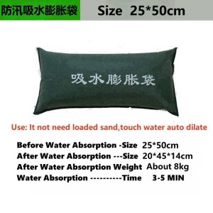 Flood Control Barrier Sandless Sang Bag Water Activated Absorbent Canavas Bag for Basement Garage Sandbagr for Home Door