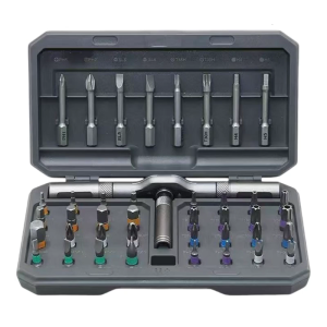 Professional Ratcheting Tool Kit 42Pieces Includes 45mm and 25mm Alloy Steel Heads Suitable for Electronics Maintenance