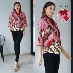 Faira Top - Atasan Batik Wanita Lengan Panjang / Blouse Batik