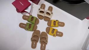 WomenS Summer New Style Outdoor Metal Buckle Roman Style Open-Toe Flat Beach Vacation Sandals