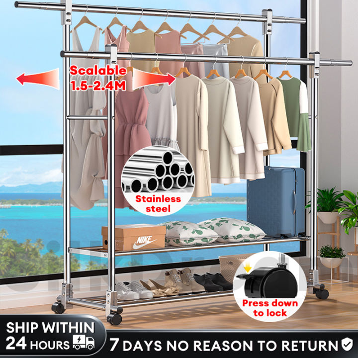 SHEEPER Drying Laundry Rack Stainless steel telescopic clothes drying ...