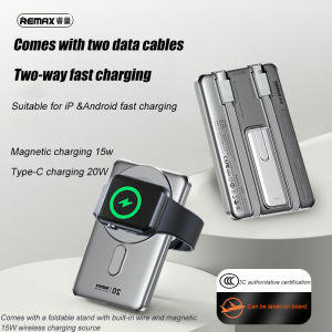 REMAX CCC Original 10000mah Powerbank 22.5W Two Way Fast Charging Power bank with stand Charges Phone/watch/Bluetooth headset