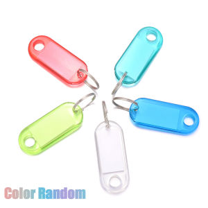 Trong suốt đầy màu sắc Keychains chia vòng nhựa thẻ đeo chìa khóa mặt dây chuyền taggable số nhãn tên Keyring pha lê chỗ ở dấu hiệu