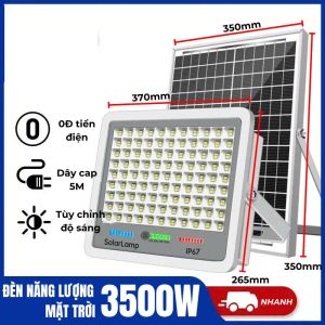 【Bảo hành 1 năm】Đèn năng lượng mặt trời 3500W,IP67 cảm biến không thấm nước,với điều khiển từ xa