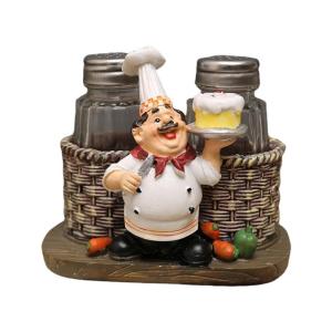 Resins Chefs Figurines Statue Salt Peppers/Toothpick Bottle Holder Home Decoration Kitchen Crafts Decorative Ornament