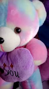 Boneka Teddy Tedi Bear Pelangi Rainbow Boneka Beruang TieDie Lucu