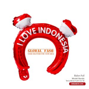 Balon foil Bando Merah Putih bendera i love Indonesia Dirgahayu Ri 17 agustus / Balon Bando HUT RI