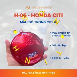 Sơn xe máy HYPER màu đỏ CITI 1K (Code: H-06) - Xe Honda Citi (Lót nền bạc) sơn thơm công nghiệp