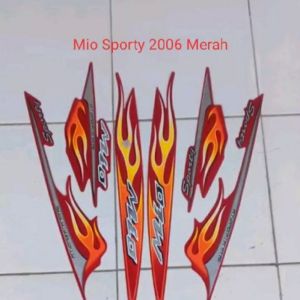 STIKER STRIPING LIS LES POLET BODY MOTOR YAMAHA MIO SPORTY 2006 MERAH