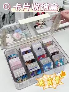 Card Storage Transparent Stackable Dustproof with Handle TCG MTG Pokemon Card Display Holder