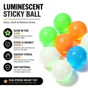 【BUY MORE GET MORE FREE】1/3/5Pcs Luminous Stick Ball Stress Relief Toys Target Sticky Ball Globbles