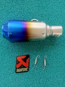 Adv 150 stainless elbow on Akrapovic round with Db reducer