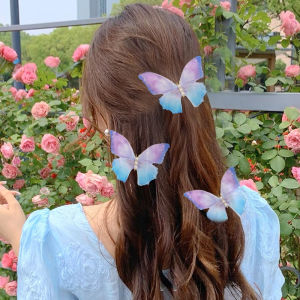 Fairy Moving Butterfly Hair Clip Double Layer Girl Hair Pin Simulation Butterfly Children Hair Clips