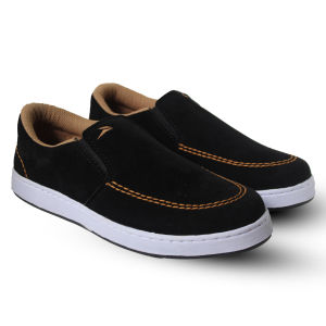 SEPATU SLIP ON PRIA CASUAL GUMERS HITAM PUTIH SOL SUDAH DIJAHIT. SNEAKERS SLIP ON LAKI LAKI.SEPATU SANTAISEPATU KERJA