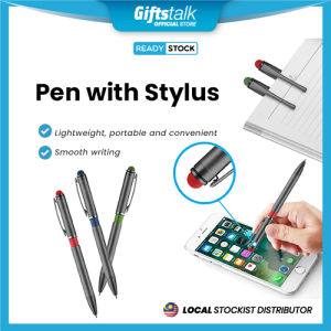 Color Tone Push Action Metal Ball Pen with Stylus