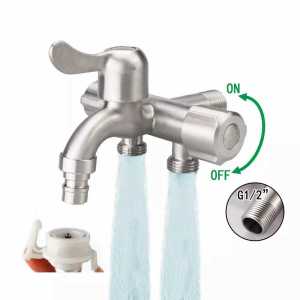 Parya High Quality SUS304 Stainless Steel Faucet Three Way Faucet 1in 3 out Multi-function Washing Machine Faucet Black