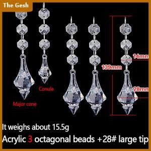 [The Gesh] 10ชิ้นโคมระย้าลูกปัดคริสตัลอะคริลิคห้อยพวงมาลัยสำหรับงานปาร์ตี้งานแต่งงานตกแต่งโต๊ะกลางม่าน DIY